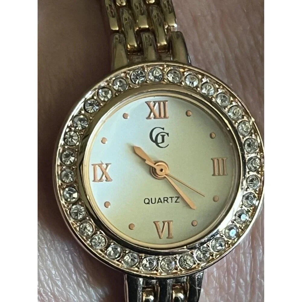 Rose Gold Womens GC Crystal Watch Roman Numeral Dress Watch